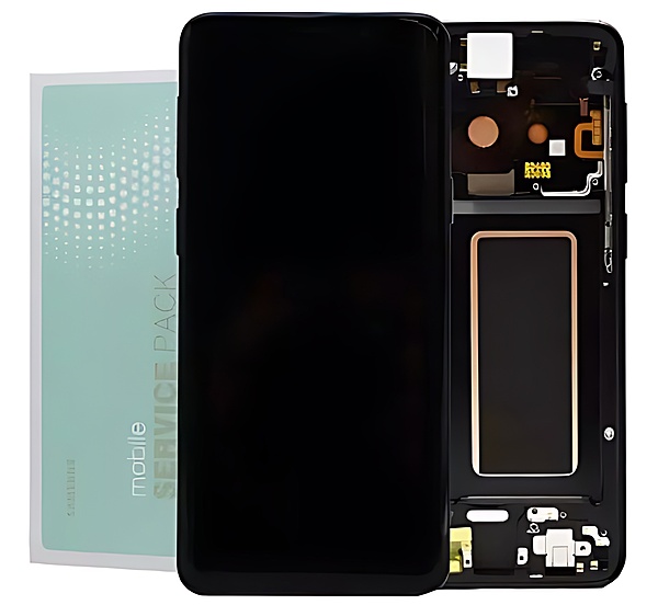 For Samsung S9 - Replacement AMOLED Display Digitizer Touch Screen Assembly With Frame - Black - Service Pack - GH97 - 21696A