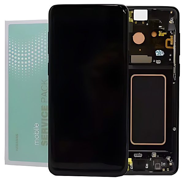 For Samsung S9 Plus - Replacement AMOLED Display Digitizer Touch Screen Assembly With Frame - Black - Service Pack - GH97 - 21691A
