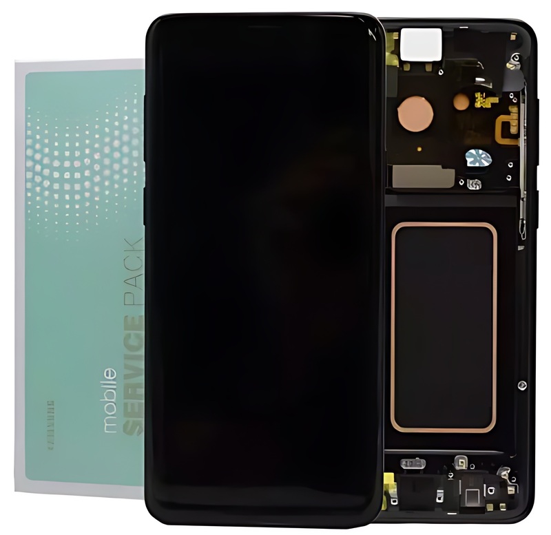 For Samsung S9 Plus - Replacement AMOLED Display Digitizer Touch Screen Assembly With Frame - Black - Service Pack - GH97 - 21691A