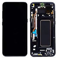 For Samsung S8 Plus - Replacement AMOLED Display Digitizer Touch Screen Assembly With Frame - Black - Service Pack - GH97 - 20470A