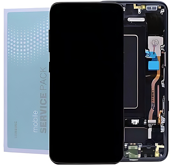 For Samsung S8 - Replacement AMOLED Display Digitizer Touch Screen Assembly With Frame - Black - Service Pack - GH97 - 20457A