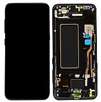 For Samsung S8 - Replacement AMOLED Display Digitizer Touch Screen Assembly With Frame - Black - Service Pack - GH97 - 20457A