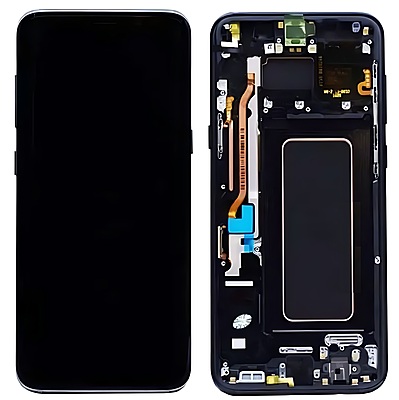 For Samsung Galaxy S8 Plus - Replacement AMOLED Display Digitizer Touch Screen Assembly With Frame - Black
