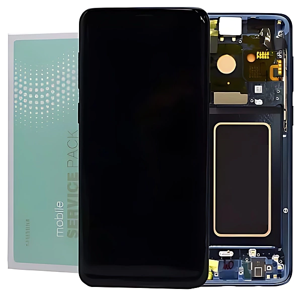For Samsung S9 Plus - Replacement AMOLED Display Digitizer Touch Screen Assembly With Frame - Blue - Service Pack - GH97 - 21691D