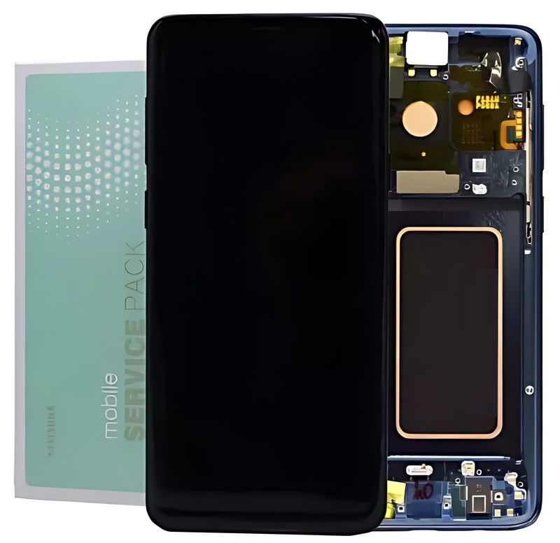 For Samsung S9 Plus - Replacement AMOLED Display Digitizer Touch Screen Assembly With Frame - Blue - Service Pack - GH97 - 21691D