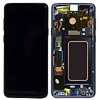 For Samsung S9 Plus - Replacement AMOLED Display Digitizer Touch Screen Assembly With Frame - Blue - Service Pack - GH97 - 21691D