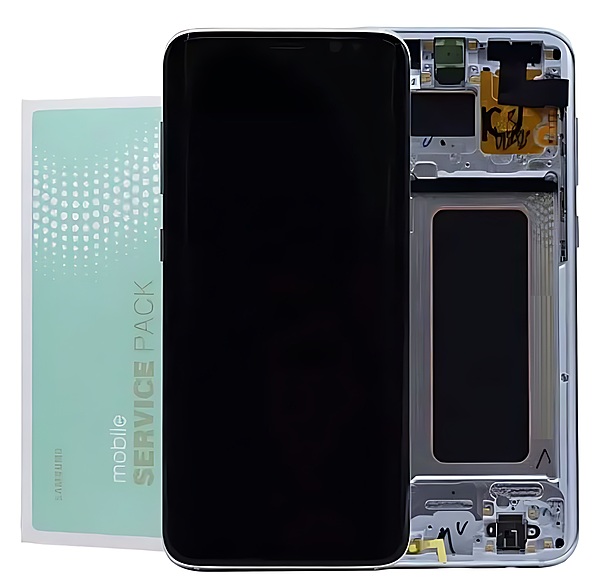 For Samsung S8 Plus - Replacement AMOLED Display Digitizer Touch Screen Assembly With Frame - Blue - Service Pack - GH97 - 20470D