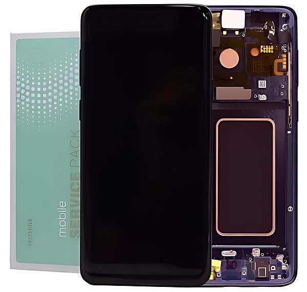 For Samsung S9 Plus - Replacement AMOLED Display Digitizer Touch Screen Assembly With Frame - Purple - Service Pack - GH97 - 21691B