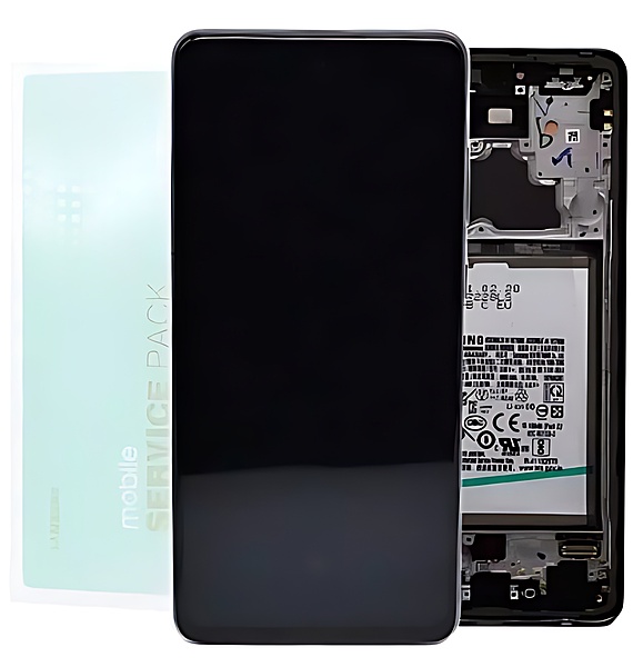 Genuine Samsung A72 , A725 - Replacement AMOLED Touch Screen Assembly With Chassis & Battery - Awesome Black - Service Pack - GH82 - 25541D