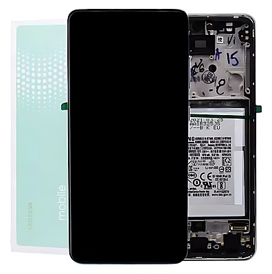 For Samsung A52 , A525 - Replacement AMOLED Touch Screen Assembly With Chassis & Battery - Awesome Black - Service Pack - GH82 - 25229A