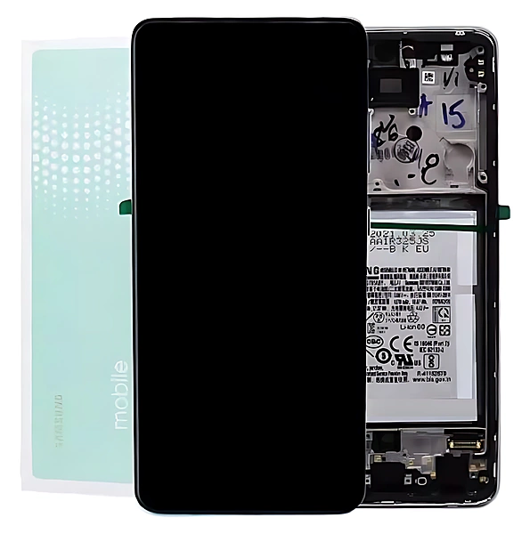 For Samsung A52 , A525 - Replacement AMOLED Touch Screen Assembly With Chassis & Battery - Awesome Black - Service Pack - GH82 - 25229A