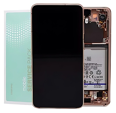 Genuine Samsung S21 5G , G991 - Replacement AMOLED Touch Screen Assembly With Chassis & Battery - Phantom Pink - Service Pack - GH82 - 24716D
