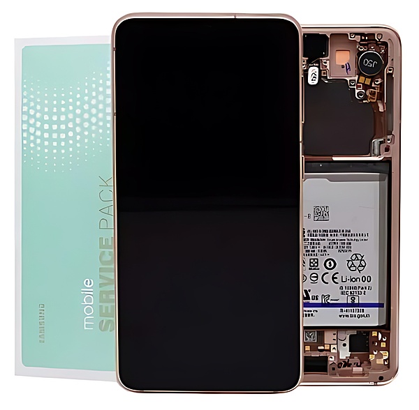 Genuine Samsung S21 5G , G991 - Replacement AMOLED Touch Screen Assembly With Chassis & Battery - Phantom Pink - Service Pack - GH82 - 24716D
