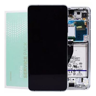 Genuine Samsung S21 Ultra , G998 - Replacement AMOLED Touch Screen Assembly With Chassis & Battery - Phantom Silver - Service Pack - GH82 - 24591B