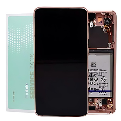 Genuine Samsung S21 5G , G991 - Replacement AMOLED Touch Screen Assembly With Chassis & Battery - Phantom Violet - Service Pack - GH82 - 24716B