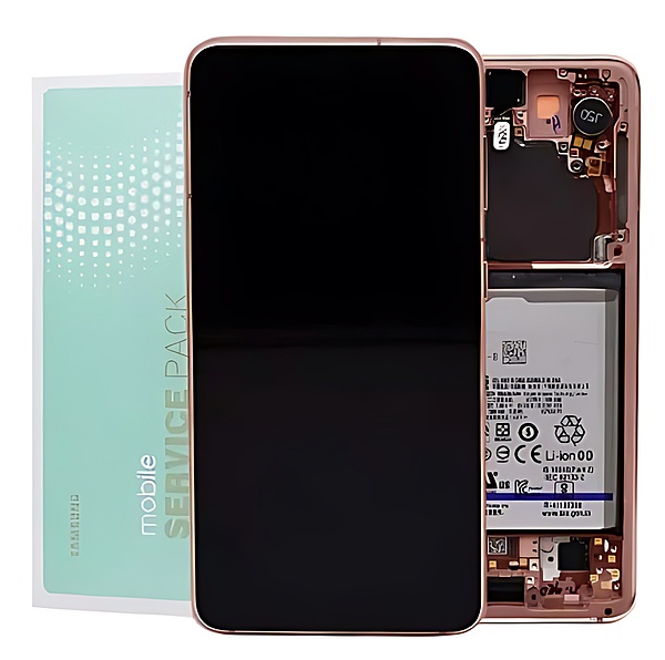 Genuine Samsung S21 5G , G991 - Replacement AMOLED Touch Screen Assembly With Chassis & Battery - Phantom Violet - Service Pack - GH82 - 24716B