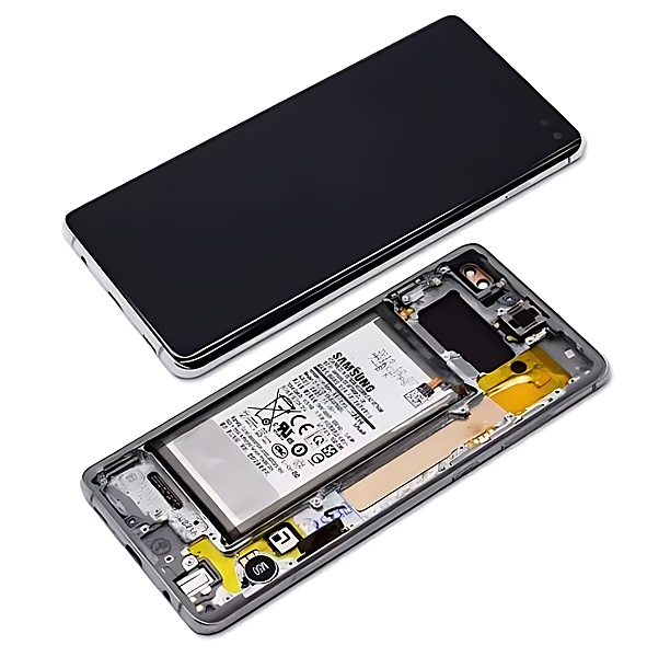 For Samsung Galaxy S10 Plus , G975 - Replacement AMOLED Touch Screen Assembly With Chassis & Battery - Prism Black - (Grade A)