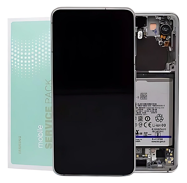 Genuine Samsung S21 5G , G991 - Replacement AMOLED Touch Screen Assembly With Chassis & Battery - White - Service Pack - GH82 - 24716C