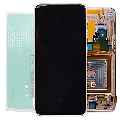 For Samsung A80 , A805 - Replacement AMOLED Touch Screen Assembly With Chassis - Angel Gold - Service Pack - GH82 - 20348C