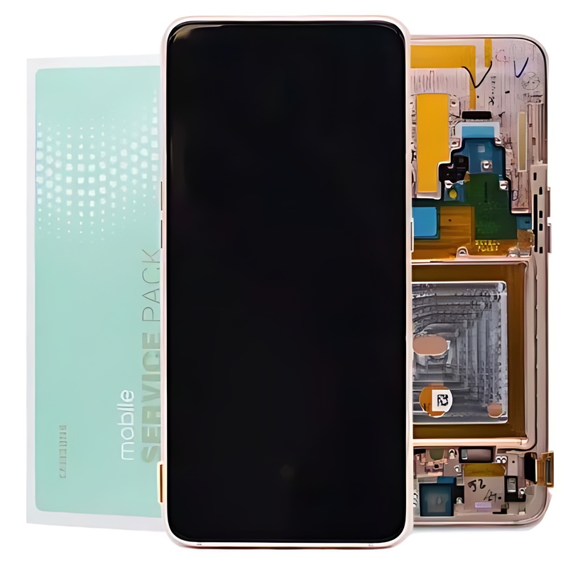 For Samsung A80 , A805 - Replacement AMOLED Touch Screen Assembly With Chassis - Angel Gold - Service Pack - GH82 - 20348C