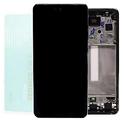 For Samsung A52s , A528 - Replacement AMOLED Touch Screen Assembly With Chassis - Awesome Black - Service Pack - GH82 - 26861A