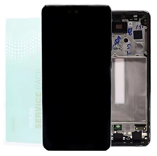 For Samsung A52s , A528 - Replacement AMOLED Touch Screen Assembly With Chassis - Awesome Black - Service Pack - GH82 - 26861A