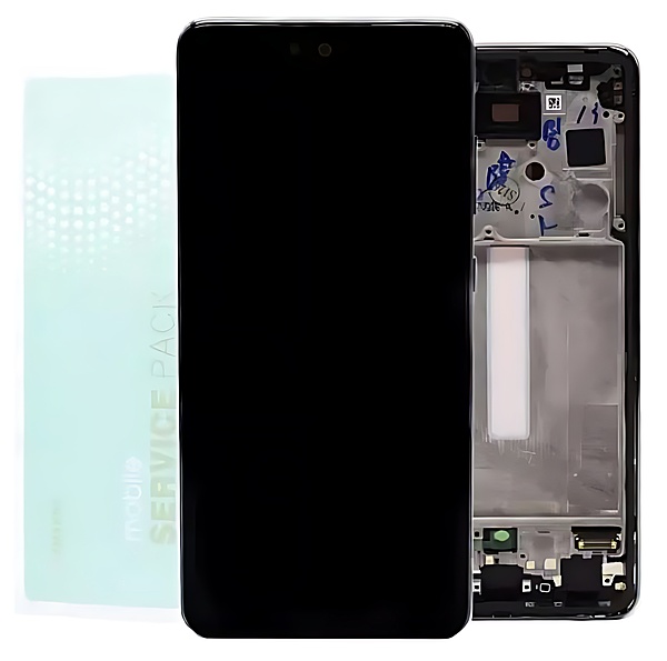For Samsung A52s , A528 - Replacement AMOLED Touch Screen Assembly With Chassis - Awesome Black - Service Pack - GH82 - 26861A