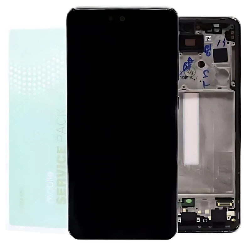 For Samsung A52s , A528 - Replacement AMOLED Touch Screen Assembly With Chassis - Awesome Black - Service Pack - GH82 - 26861A
