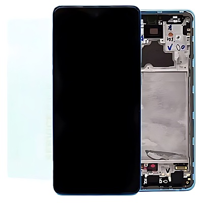 Genuine Samsung A72 , A725 - Replacement AMOLED Touch Screen Assembly With Chassis - Awesome Blue - Service Pack - GH82 - 25460B