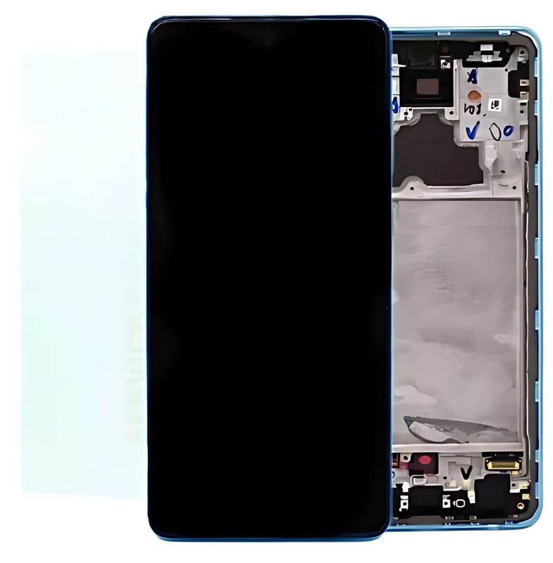 Genuine Samsung A72 , A725 - Replacement AMOLED Touch Screen Assembly With Chassis - Awesome Blue - Service Pack - GH82 - 25460B
