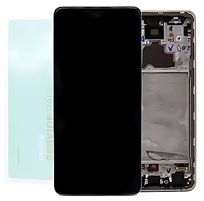 Genuine Samsung A72 , A725 - Replacement AMOLED Touch Screen Assembly With Chassis - Awesome White - Service Pack - GH82 - 25460D