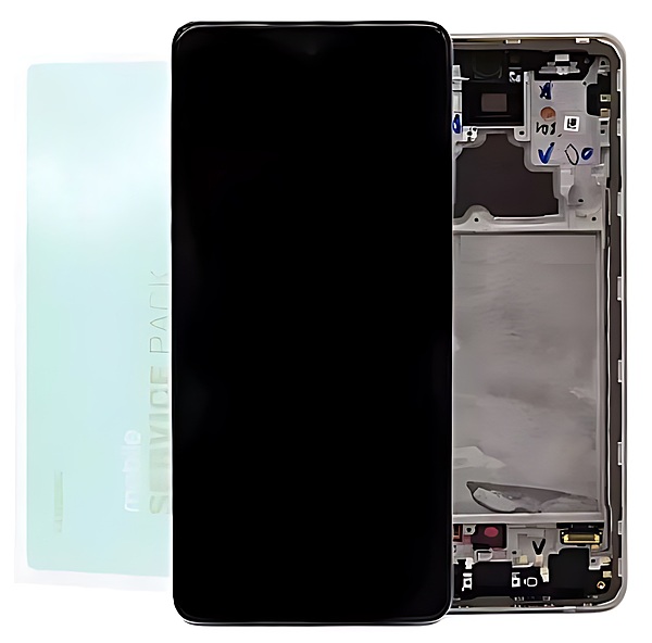 Genuine Samsung A72 , A725 - Replacement AMOLED Touch Screen Assembly With Chassis - Awesome White - Service Pack - GH82 - 25460D