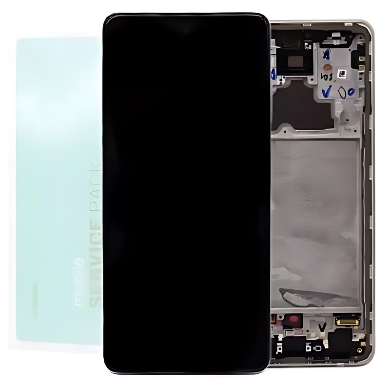 Genuine Samsung A72 , A725 - Replacement AMOLED Touch Screen Assembly With Chassis - Awesome White - Service Pack - GH82 - 25460D