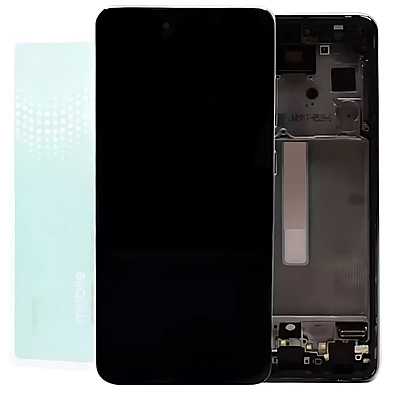 For Samsung A52s , A528 - Replacement AMOLED Touch Screen Assembly With Chassis - Awesome White - Service Pack - GH82 - 26861D