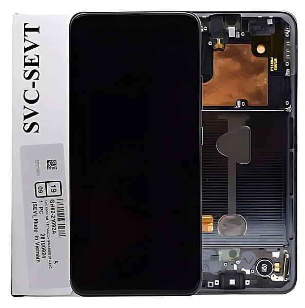 For Samsung A90 5G , A908 - Replacement AMOLED Touch Screen Assembly With Chassis - Black - Service Pack - GH82 - 21092A