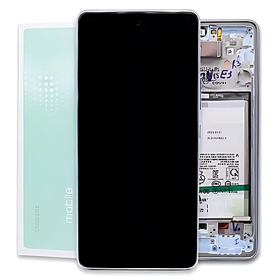 For Samsung A53 5G , A536 - Replacement AMOLED Touch Screen Assembly With Chassis - Blue - Service Pack - GH82 - 28026C