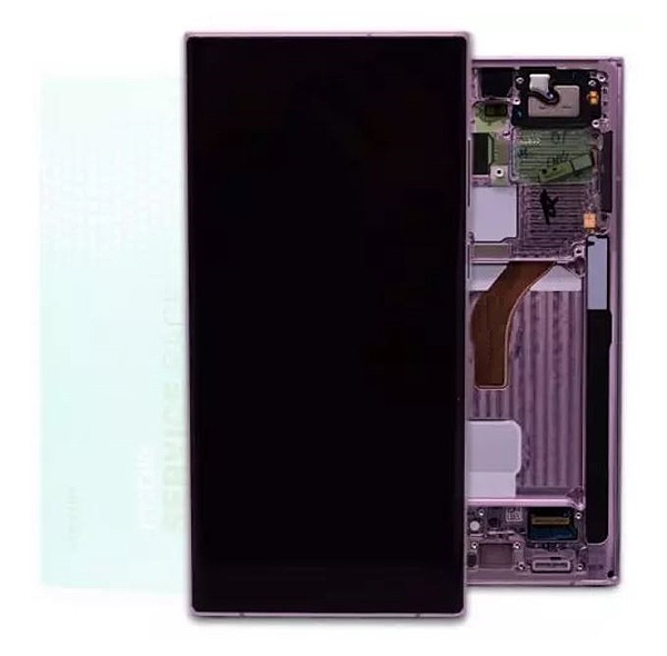 Genuine Samsung S22 Ultra , S908 - Replacement AMOLED Touch Screen Assembly With Chassis - Burgundy - Service Pack - GH82 - 27488B