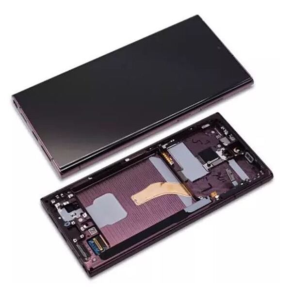 Genuine Samsung Galaxy S22 Ultra , S908 - Replacement AMOLED Touch Screen Assembly With Chassis - Burgundy - Authorised Refurbished - GH82 - 27488B