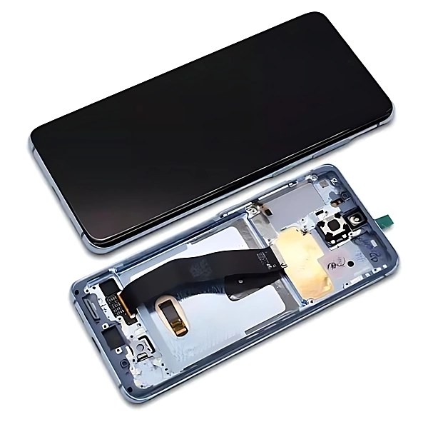 Genuine Samsung Galaxy S20 , G980 - Replacement AMOLED Touch Screen Assembly With Chassis - Cloud Blue - Authorised Refurbished - GH82 - 22131D