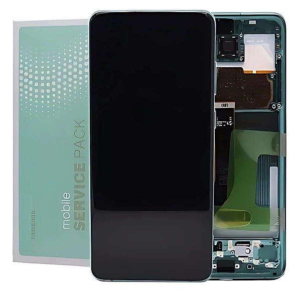 Genuine Samsung S20 Plus , G985 - Replacement AMOLED Touch Screen Assembly With Chassis - Cloud Blue - Service Pack - GH82 - 22145D