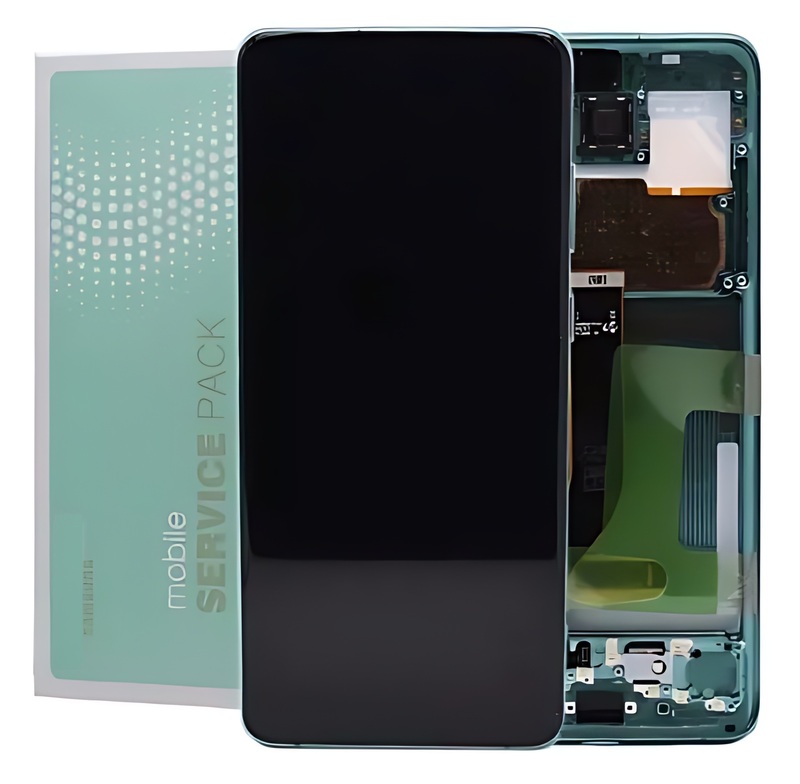 Genuine Samsung S20 Plus , G985 - Replacement AMOLED Touch Screen Assembly With Chassis - Cloud Blue - Service Pack - GH82 - 22145D