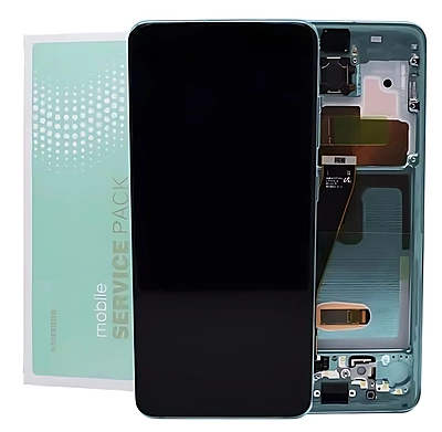 Genuine Samsung S20 , G980 , G981 - Replacement AMOLED Touch Screen Assembly With Chassis - Cloud Blue - Service Pack - GH82 - 22131D