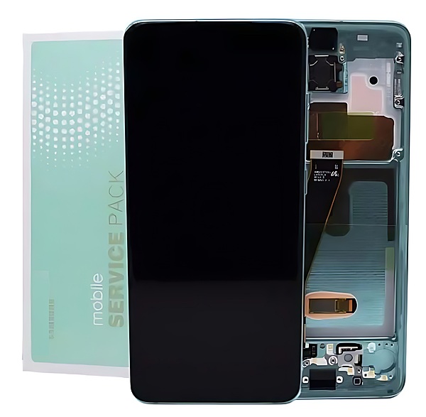 Genuine Samsung S20 , G980 , G981 - Replacement AMOLED Touch Screen Assembly With Chassis - Cloud Blue - Service Pack - GH82 - 22131D