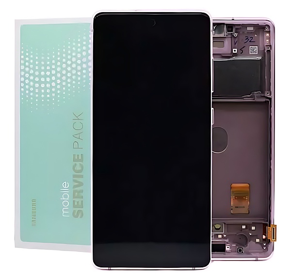 Genuine Samsung S20 FE 5G , G781 - Replacement AMOLED Touch Screen Assembly With Chassis - Cloud Lavender - Service Pack - GH82 - 24214C
