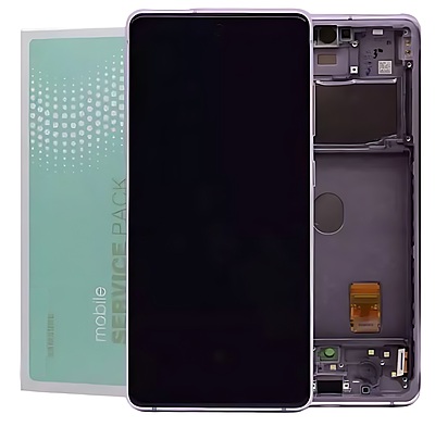 Genuine Samsung S20 FE , G780 - Replacement AMOLED Touch Screen Assembly With Chassis - Cloud Lavender - Service Pack - GH82 - 24219C