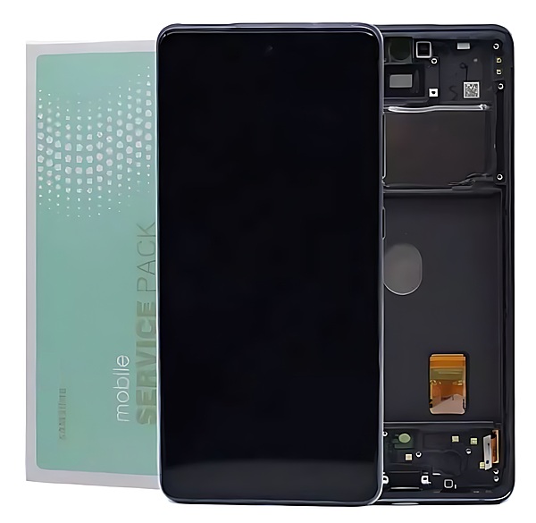 Genuine Samsung S20 FE , G780 - Replacement AMOLED Touch Screen Assembly With Chassis - Cloud Navy - Service Pack - GH82 - 24219A