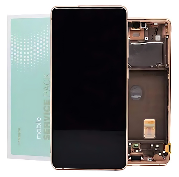 Genuine Samsung S20 FE , G780 - Replacement AMOLED Touch Screen Assembly With Chassis - Cloud Orange - Service Pack - GH82 - 24219F