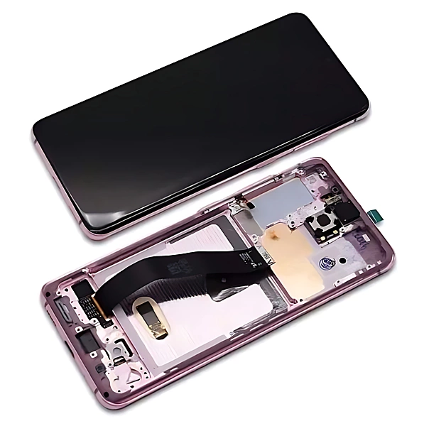 Genuine Samsung Galaxy S20 , G980 - Replacement AMOLED Touch Screen Assembly With Chassis - Cloud Pink - Authorised Refurbished - GH82 - 22131C