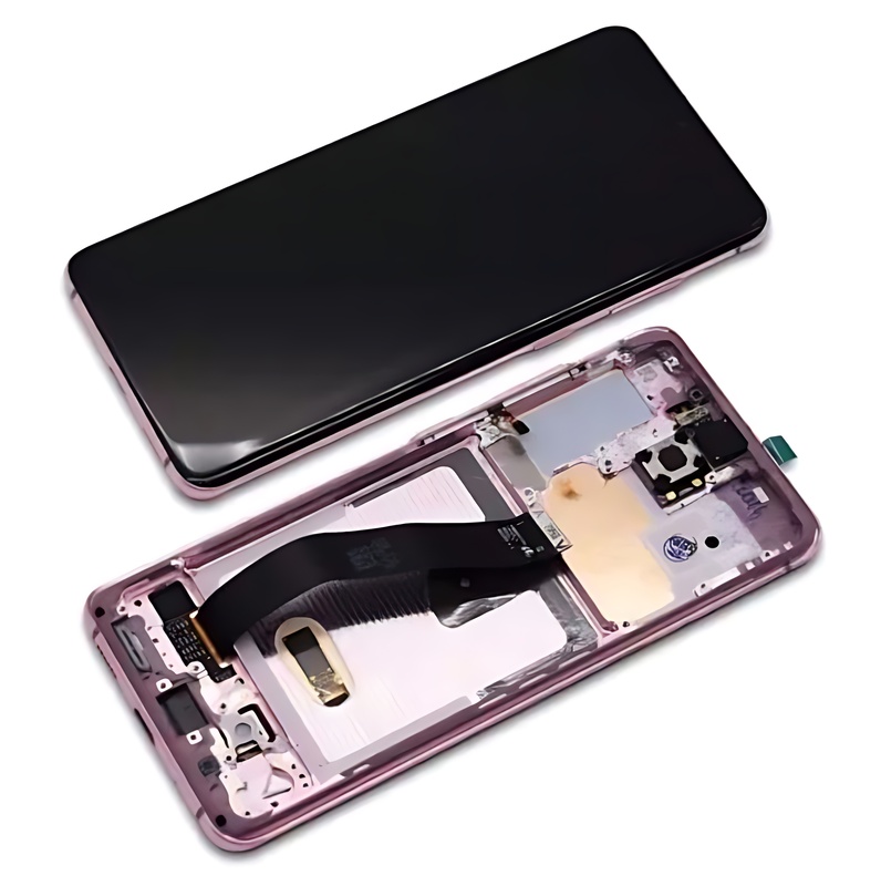 Genuine Samsung Galaxy S20 , G980 - Replacement AMOLED Touch Screen Assembly With Chassis - Cloud Pink - Authorised Refurbished - GH82 - 22131C