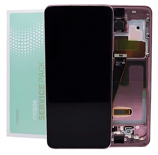 Genuine Samsung S20 , G980 , G981 - Replacement AMOLED Touch Screen Assembly With Chassis - Cloud Pink - Service Pack - GH82 - 22131C